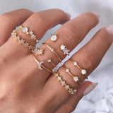 Women Hollow Bezelled Finger Rings