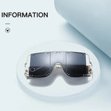 Metal Rivet Big Frame Oversized Square Sunglasses