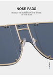 Metal Rivet Big Frame Oversized Square Sunglasses