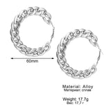 Women's Crystal Chain Hoop Earrings