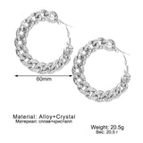 Women's Crystal Chain Hoop Earrings