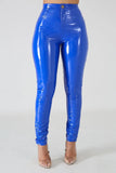 Women Latex Faux Pu Leather Pants