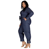 Streetwear Women Plus Size Denim Jumpsuit