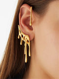 Geometric Metal Dripping Wax Irregular Lava Cuff Earring