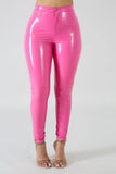 Women Latex Faux Pu Leather Pants