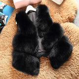 Women's Autumn Winter Thick Warm Faux Fox Fur Vest