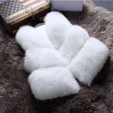 Women's Autumn Winter Thick Warm Faux Fox Fur Vest