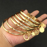 Fashion Jewelry Gold Plated Colour Pendant Bangles