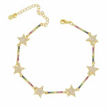 STAR BAR Link Chain Choker Statement Necklaces For Women