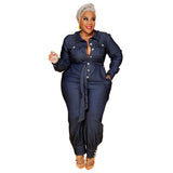 Streetwear Women Plus Size Denim Jumpsuit