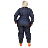 Streetwear Women Plus Size Denim Jumpsuit