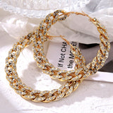 Women's Crystal Chain Hoop Earrings