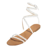 Crystal Open Toe Flat Women Sandals