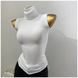 Womens Sleeveless Turtle Neck