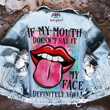 Women's Graffiti  Print Denim Jacket