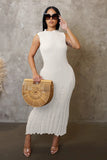 ''Stunna'' Crochet Sleeveless Long Maxi Dress