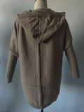 Long Hooded Open Front Women's Cardigan