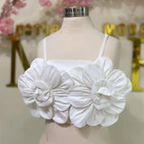 3D Rose Flower Crop Top