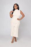 ''Stunna'' Crochet Sleeveless Long Maxi Dress