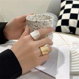 Irregular Matte Chunky Gold Silver Color Charm Rings