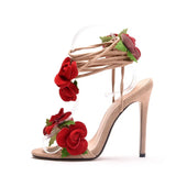 Step In Some Flowers Cross-Tie High Sandals