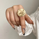 Irregular Matte Chunky Gold Silver Color Charm Rings