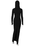 Women's Hood Long Sleeves Fitted Dress