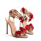 Step In Some Flowers Cross-Tie High Sandals