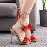 Step In Some Flowers Cross-Tie High Sandals