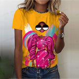 Women's Abstract Art Face Print T-shirt