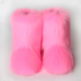 Women's Winter Fluffy Faux Fox Fur Boots