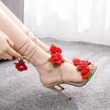 Step In Some Flowers Cross-Tie High Sandals