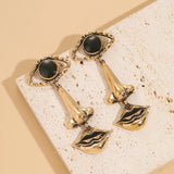 Personality Eye Mouth Outline Alloy Drop Earring Eyes