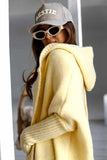 Long Hooded Open Front Women's Cardigan