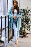 Long Hooded Open Front Women's Cardigan