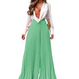 Pleated Wide Leg Pants