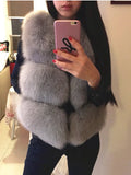 Women's Autumn Winter Thick Warm Faux Fox Fur Vest