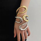 Metal Hollow Geometry Adjustable Open Bracelets Bangle