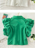 Lantern Cropped Blouse