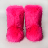 Women's Winter Fluffy Faux Fox Fur Boots