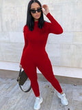 Women's Round Neck Skinny Full Jumpsuit