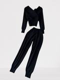 Women's Winter Casual Knitted Two Piece Pant Suit