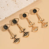 Personality Eye Mouth Outline Alloy Drop Earring Eyes