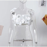 3D Rose Flower Crop Top