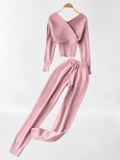 Women's Winter Casual Knitted Two Piece Pant Suit