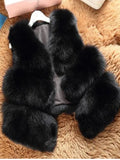 Women's Autumn Winter Thick Warm Faux Fox Fur Vest