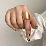 Irregular Matte Chunky Gold Silver Color Charm Rings