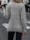 Women's V-neck Cross Knitted Sweater