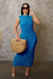 ''Stunna'' Crochet Sleeveless Long Maxi Dress