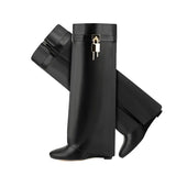 Women's Shark Lock High Heels Boots